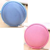 苹果/小米/华为/等小头充电器保护包零钱硬币数据线耳机包 2个(蓝+粉)