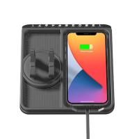 车载15W无线充快充电防滑垫创意汽车导航临时停车号码展示牌 C20[15W无线快充.送车充头]