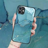 大理石苹果11手机壳iPhone12/7/8plus/xs/xr/se2玻璃11pro男女6s [玻璃壳]蓝色大理石 苹