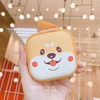 迷你小号耳机包可爱卡通数据线耳机线收纳包苹果AirPods整理盒子 小方包[7*7] 大脸柴犬