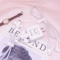 OPPO Reno2Z/FindX/R17/K3/A91数据线保护套充电器线耳机保护绳器 镭射线【套装】 天使-X熊