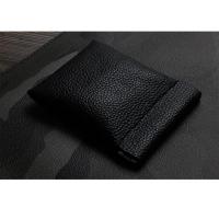 拍二送一 耳机收纳袋数码USB耳塞保护皮革硬币零钱包简约男女通用 经典黑