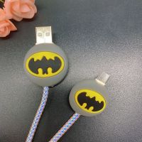 手机数据线保护套充电器头小米三星OPPO华为VIVO安卓通用型防折断 蝙蝠侠 保护头2个+镭射保护线一条