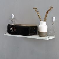 投影仪支架免打孔床头壁挂家用床上挂墙托盘架子wifi路由器置物架 无痕钉（白墙 乳胶漆 壁纸 石膏板） 80*19cm