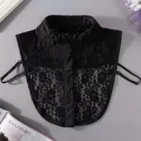 女士假领子百搭假领韩版白色衬衫领秋冬衬衣假领韩国装饰配饰领子 101【蕾丝黑色】 均码