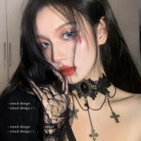 BIY 暗黑Lolita花嫁蕾丝手套短款花边性感镂空万圣节新娘装扮bi备[4月30日发完] 一双黑色 +一支黑色玫瑰