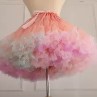 裙撑lolita洛丽塔日常棉花糖云朵无骨软纱暴力cosplay衬撑蓬蓬裙 40厘米云朵彩虹屁