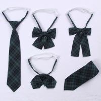 [海苔小物]深夜幻境日系JK制服领结领带学生墨绿格裙领花成品布 平角+手打领带