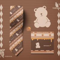 JK制服DK衬衫正版领带免打日系手打领结狐獴与树懒原创[蜜汁熊] 蜜汁熊手打领带+名扎