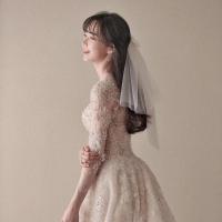 清新蝴蝶结短款素纱新娘头纱领证小头纱婚纱头饰森旅拍韩式头纱