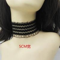 蕾丝项链颈饰女脖颈脖子饰品遮挡遮疤锁骨链项圈女颈带宽颈链简约 黑色 5CM宽