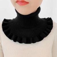 围脖女套头假领子秋冬季加厚保暖脖套护颈椎百搭高领围巾毛线衣领[4月22日发完] 黑色[加厚保暖]
