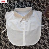 新品多功能蕾丝假领子女衬衫韩版女装饰黑白立领衬衣百搭假衣领冬 白色尖领[纯棉面料] 均码
