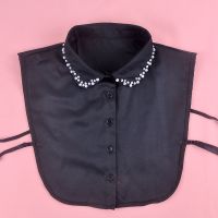 蕾丝假领子荷叶边领 钉珠假领子 黑白假领子百搭 衬衣领 秋冬新款 黑色圆领 钉珠双排钻