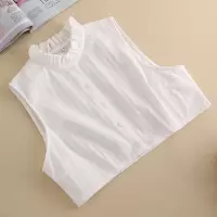 秋冬女士纯棉假领子女百搭假领假衣领打底马甲假衬衣装饰毛衣领子 棉麻立领(白色) M码