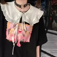 森系复古披肩假领子女百搭大花边荷叶边装饰披肩娃娃领甜美大翻领 大荷叶领子