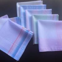 (买10送1条低价)全棉女士手帕 儿童卡通纯棉手绢男士汗巾刺绣薄软 格子不同款式10条