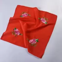 戏曲戏剧手帕 绣花花旦小姐手绢 旗袍配饰京剧豫剧越剧丫鬟手绢 红
