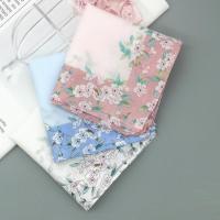 高档女士老人纯棉手帕薄款印花全棉手绢精梳棉吸汗柔软婚庆伴手礼 缤纷樱花3条