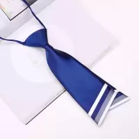 韩版职业正装女士小领带日式蝴蝶领结领花飘带学生学院风商务领带 尖角蓝色领带