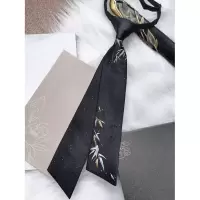 睡香同款临江仙jk/dk免打领带烫金中国风领带黑色白绿色领带 黑色临江仙