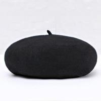 帽子女冬天羊毛贝雷帽韩版百搭女帽南瓜帽女蓓蕾帽女秋冬款毛线帽 加厚可调节黑色 默认
