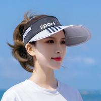 遮阳帽子女夏天防晒紫外线韩版百搭潮骑车空顶大沿户外字母太阳帽 410白色檐 均码大小可调