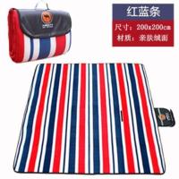 骆驼户外用品防潮垫3人-4人加厚野餐垫野外野炊帐篷地垫草坪垫子 骆驼绒面红蓝条:200*200cm