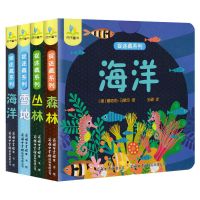 儿童早教翻翻书宝宝撕不烂推拉机关书立体书 1-2-3岁幼儿启蒙认知 捉迷藏系列推拉书 4册