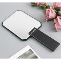 菲诗小铺手柄镜菱形手拿镜子化妆镜便携美容院纹绣手持梳妆镜子 小香磨砂黑色-菱形镜