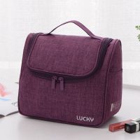 韩国旅行洗漱包女便携出差户外小号收纳袋防水收纳包大容量化妆包 亚麻-紫色