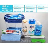 [旅行必备]出差旅游洗漱包 便携洗漱用品洗漱旅行套装洗发水 PVC袋蓝月亮潘婷8件套