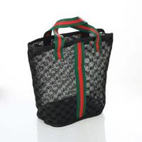 舍坊镂空网纱洗簌袋手提便携化妆袋化妆包小号沙滩游泳澡堂洗簌包 大号网纱镂空黑色30*14*25