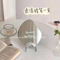 韩国ins网红同款不规则镜子少女学生梳妆镜子亚克力宿舍卧室镜子 设计师款不规则镜子(送涂鸦笔)