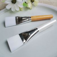 美容院大号面膜刷软毛刷不掉毛涂抹脸部水疗刷泥膜刷硅胶调膜刷子 原木柄+珠光白[各3支]