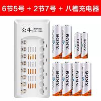 充电电池5号7号大容量套装充电器通用玩具话筒五号七号可充电电池 6节5号+4节7号+智能充电器变灯