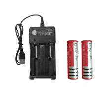 18650锂电池充电电池充电器3.7V小风扇电池强光手电筒电池充电座 2节电池加充电器