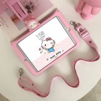 卡通2019新iPad10.2寸保护套硅胶平板4mini5防摔壳air2卡通6迷你3 凯蒂猫+挂绳+钢化膜[带支架] 2
