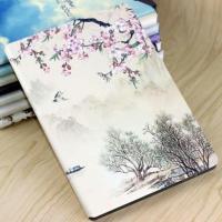 华为荣耀畅玩平板2保护套9.6英寸皮套AGS-L09防摔AGS-W09电脑好壳 桃花山水画+送钢化膜