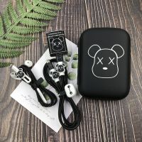 华为荣耀8/9XPRO 9/5i 数据线保护套保护线畅享9/10P耳机缠绕缠绳 收纳包套装 纯黑暴力熊