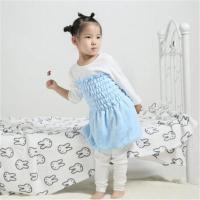 宝儿童护肚子肚围秋冬季加厚婴儿护肚神器小孩肚兜护肚法兰绒腹围 天蓝色裙摆 S码(建议身高65cm-85cm)