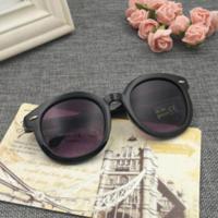 [买二送一]儿童眼镜太阳镜男童女童防紫外线小孩宝宝舒适墨镜潮 A09黑色 眼镜盒+布