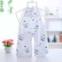 新款宝宝肚兜棉绸新生婴儿纯棉肚兜连体衣服儿童护肚围人造棉夏季 白色小狗 0-7个月