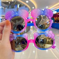 儿童太阳镜可爱墨镜防紫外线男女童卡通宝宝女孩潮时尚玩具眼镜框 18#蝴蝶萌鼠+小猫组合 眼镜+眼镜袋+布【保护墨镜】