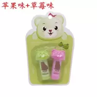 儿童润唇膏可吃保湿补水小孩宝宝嘴唇膏秋冬滋润防裂女学生款无色 绿色 (苹果味+草莓味)