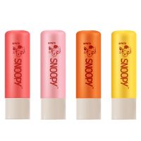 SNOOPY史努比儿童润唇膏滋润保湿防干裂无色打底男女学生大人用 家庭装(4种口味各一支)