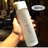 韩版潮流清新磨砂玻璃杯韩国可爱女学生小清新水杯便携随行水杯子 磨砂高端白360ml 单杯+刷子