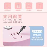 多功能usb插座面板多孔可爱插板带线插排线板宿舍女学生排插家用 蓝胖子(四个国标孔+两个USB孔) 线长2.8m