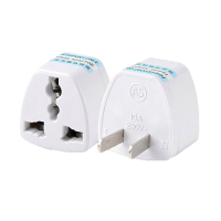 【2个装】国标电源转接器香港转大陆内地两脚扁插头美标转换器 国标美标