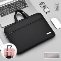 米迦列手提电脑包适用联想苹果14华为笔记本内胆包15.6寸女13.3 B款典藏黑色(防水可套拉杆箱加绒) 15.6英寸